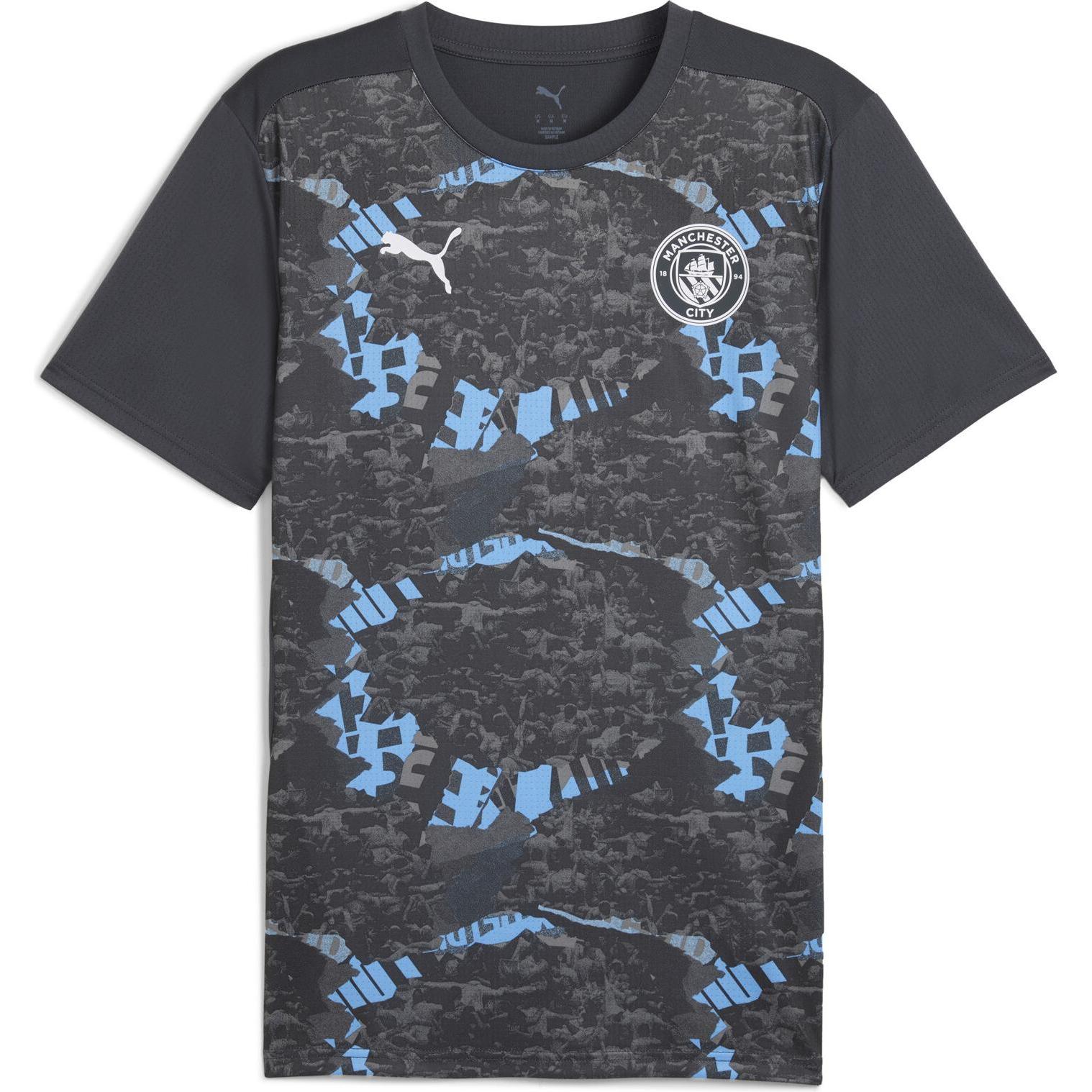 Puma, Herren, Sportshirt, MCFC Prematch SS Jersey (L), Grau, L