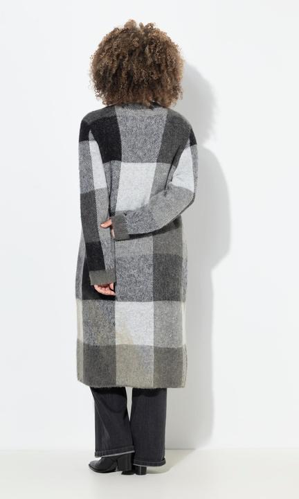 Produktbild Ulla Popken Long-Strickjacke, Karo, offenes Modell, Taschen (46, 48)