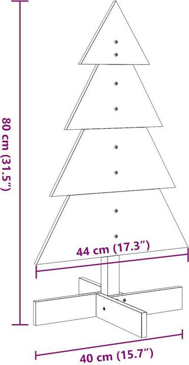 Actual product image vidaXL Christmas tree wood Christmas tree decoration wooden tree white 180cm solid pine wood (180 cm)