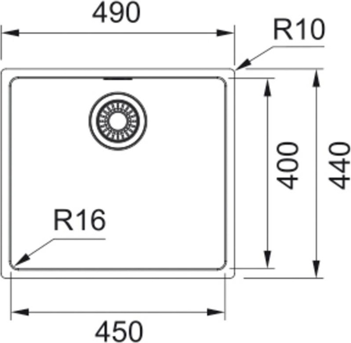 Actual product image Franke Spüle Maris MRX 110-45 CRNI (Undermount sink, 44 cm, 49 cm)