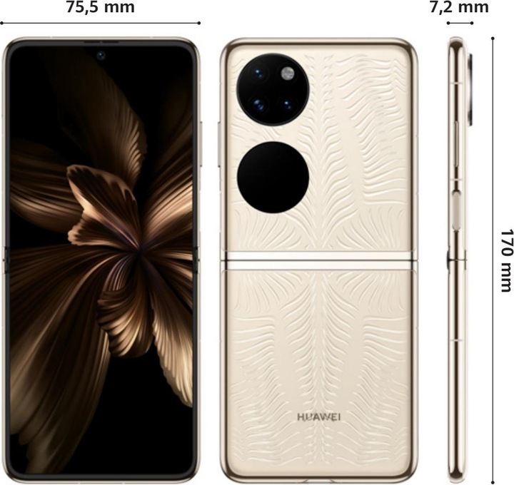 Actual product image Huawei P50 Pocket (White) (256 GB, White, 6.90", Dual SIM, 40 Mpx, 4G)