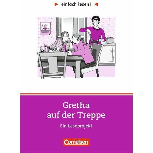 Gretha auf der Treppe, Schulbücher von Daniela Rothermich