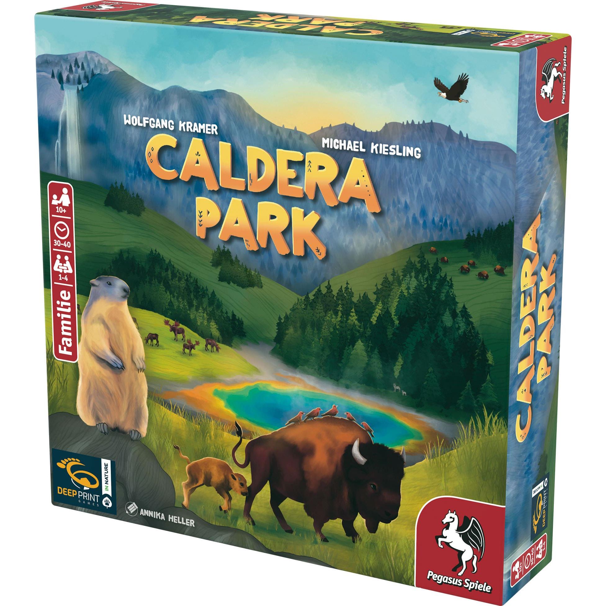 Pegasus 57808G - Caldera Park, Brettspiel, für 1-4 Spieler, ab 10 Jahren (DE-Ausgabe) (Deutsch)