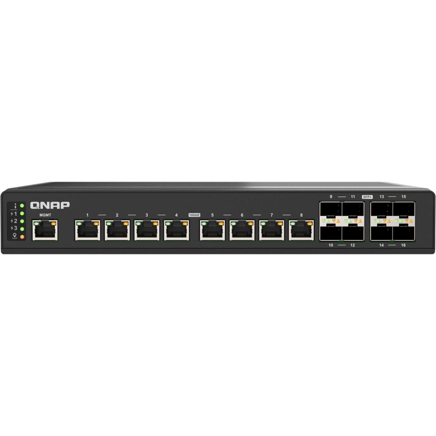 QNAP QSW-IM3216-8S8T fan less industrial des (16 Ports), Netzwerk Switch, Schwarz