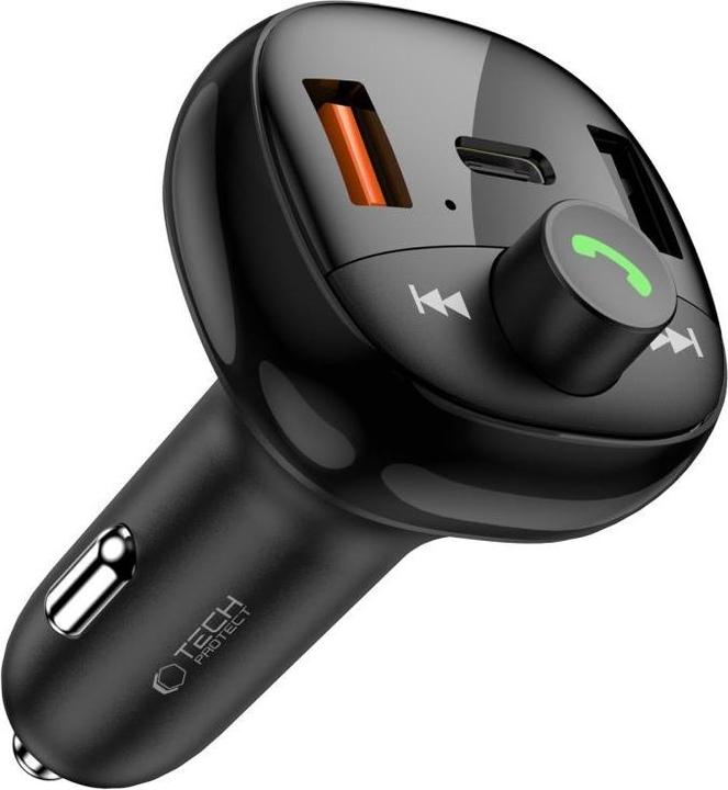 Produktbild Tech-Protect CC06 3-port PD72W car charger with transmitter - black