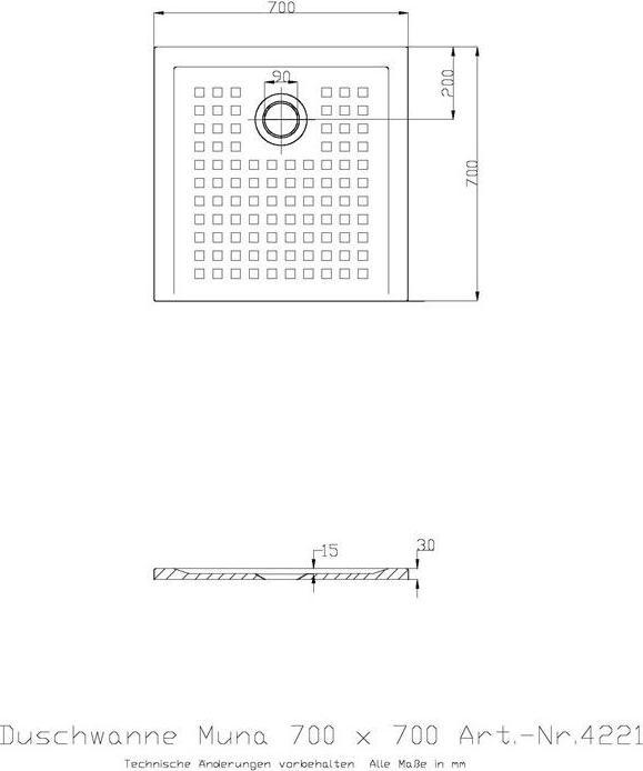 Image du produit Hoesch Receveur de douche MUNA S m AR 700x700x30mm blanc