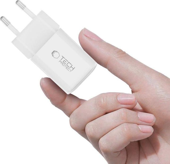 Produktbild Tech-Protect NCM33W 2-port PD33W/QC3.0 wall charger - white (33 W, 2 Ports)