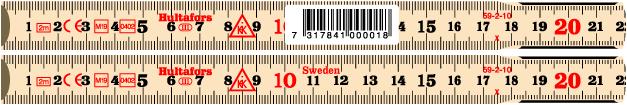 Productafbeelding Hultafors 2m originele Zweedse meter 1502 (2 m)