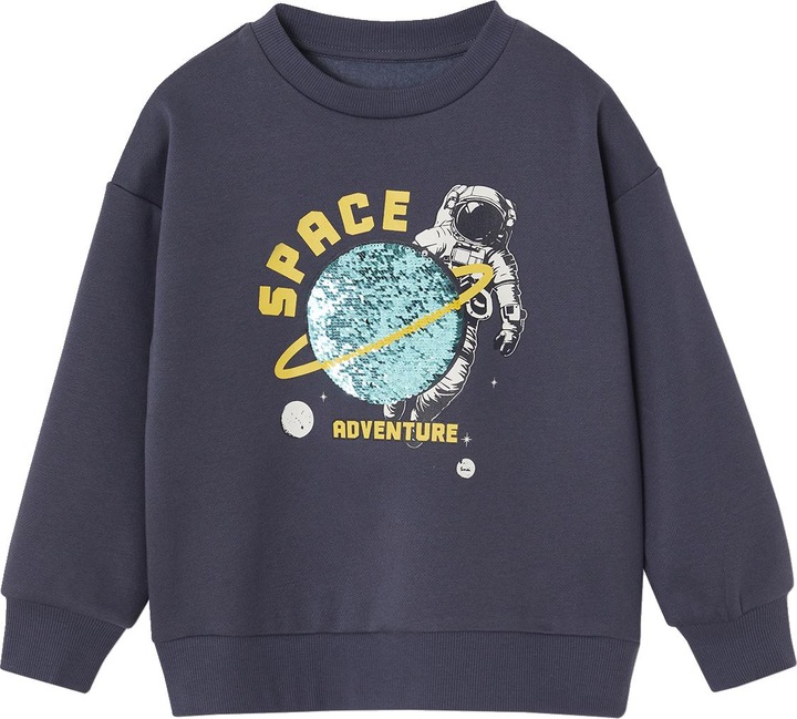 Immagine prodotto Vertbaudet Jungen Sweatshirt mit Wendepailletten, Recycling-Polyester (110)
