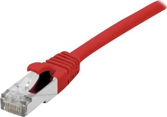 Actual product image Exertis Connect Patch cable S/FTP (PiIMF), Cat 6A (EIA/TIA), red, 0.5 m Patch cable with especially narrow bend (S/FTP, CAT6a, 0.50 m)