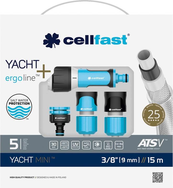 Cellfast Garden kit 15m 3/8 "with Yacht Mini heads (15 m, 9 mm)
