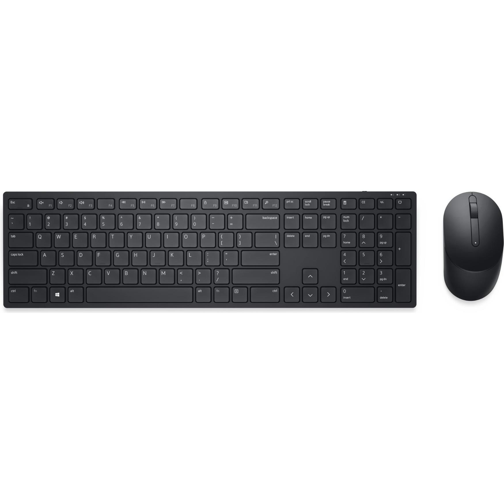 Dell KM5221W keyboard RF Wireless (USA, Kabellos), Tastatur, Schwarz