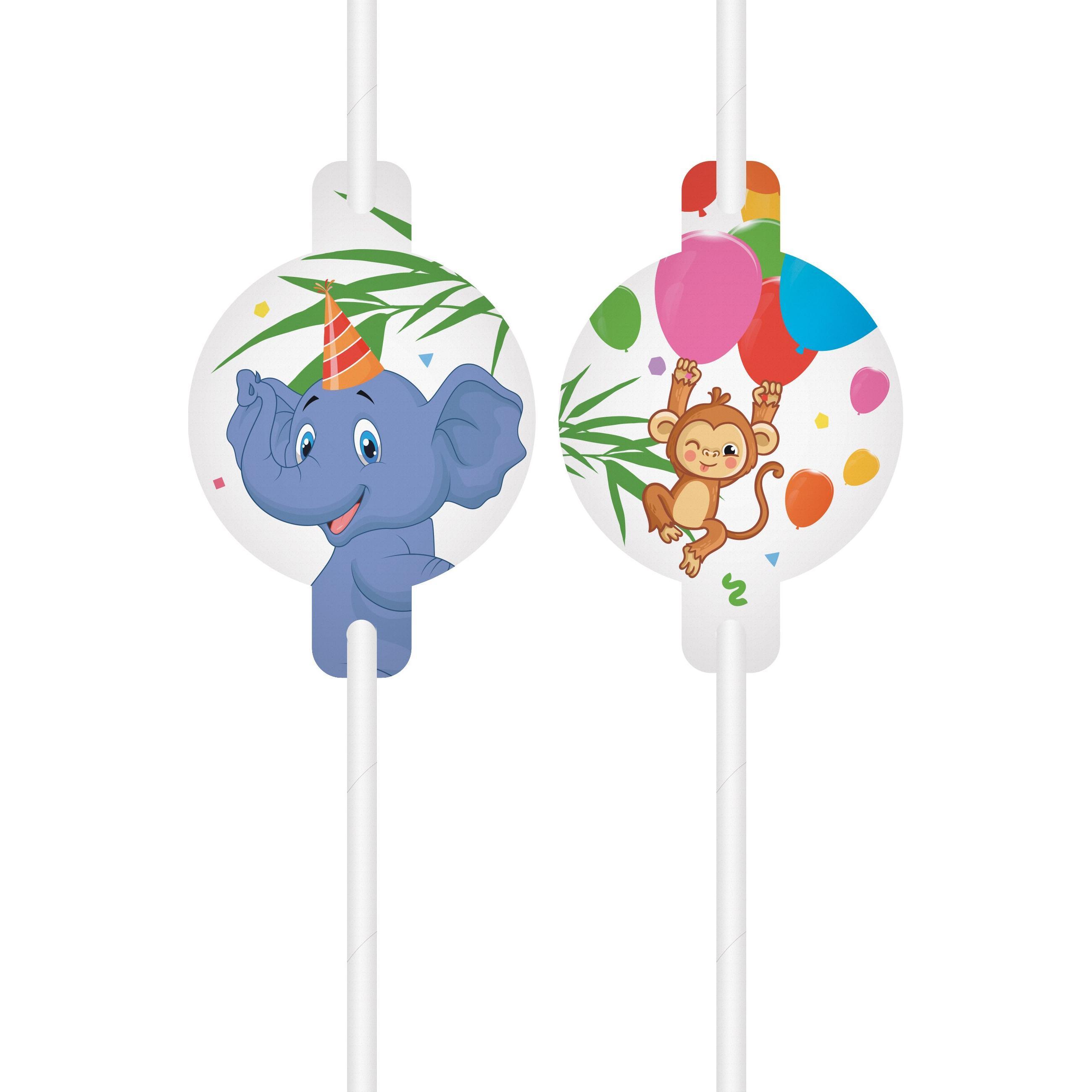 JT Lizenzen Safari Papier Trinkröhrli:FSC zertifiziert, Cannucce, Multicolore