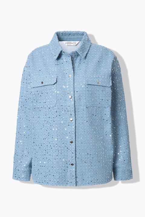 Actual product image Studio Untold Sequined Snap Close Denim Blouse (60)