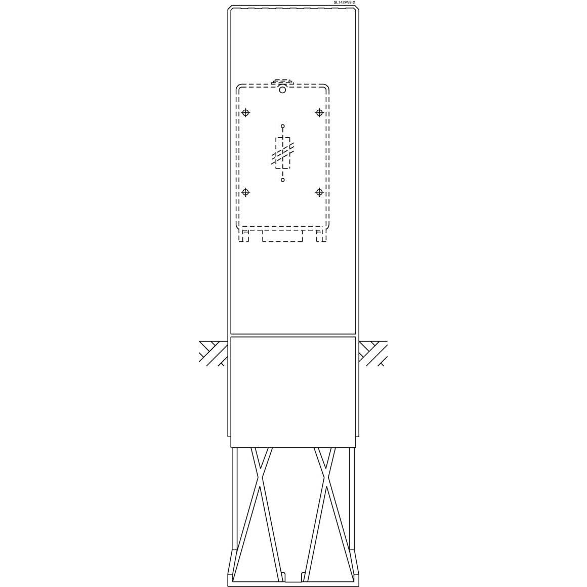ABN, Verteilerschrank Zubehör, SL142PV8-2 AnschlusssÃ¤ule FB1, BH4 MPlatte,Doppelschl.,1