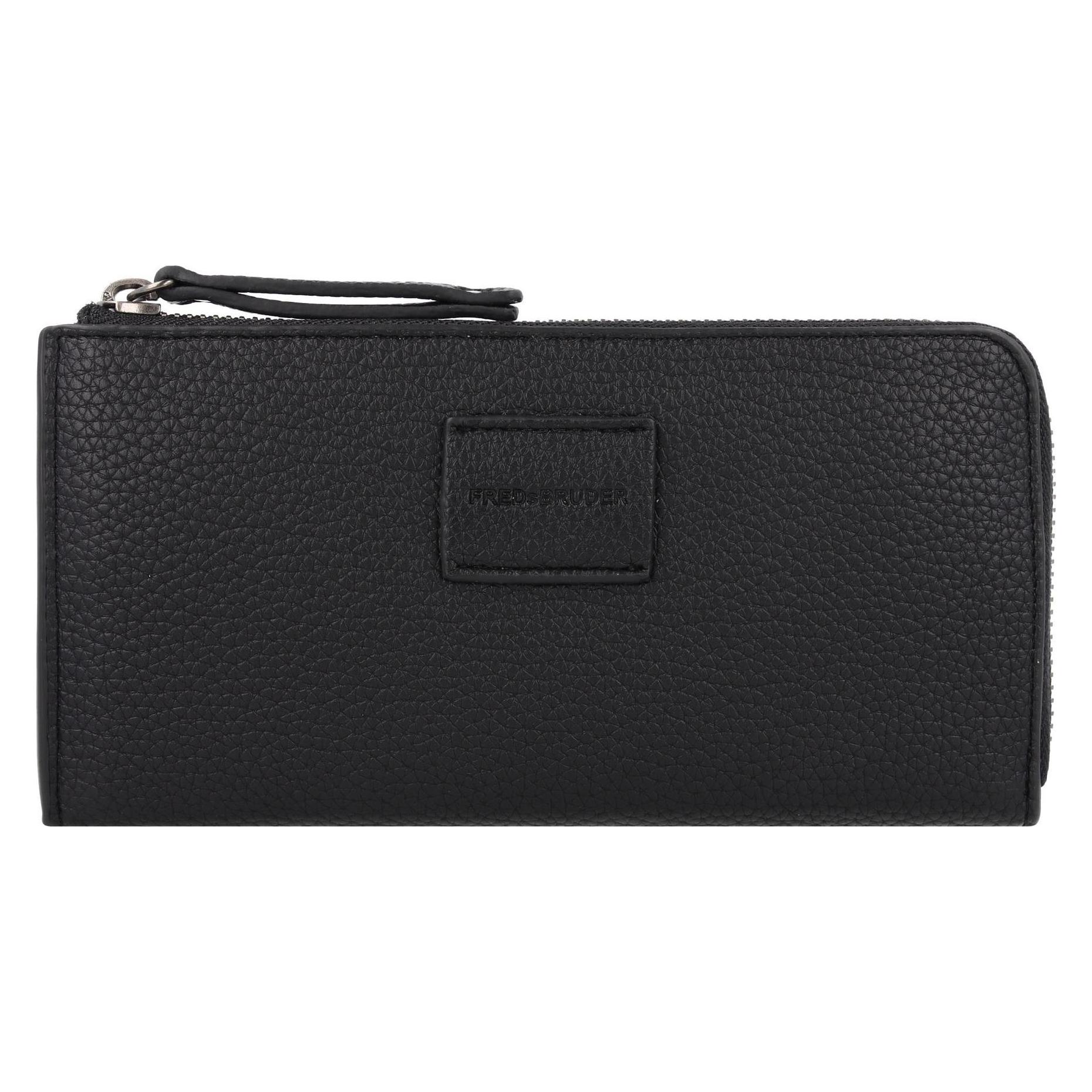 FredsBruder, Damen, Portemonnaie, Lanbe Geldbörse Leder 19 Cm, Schwarz