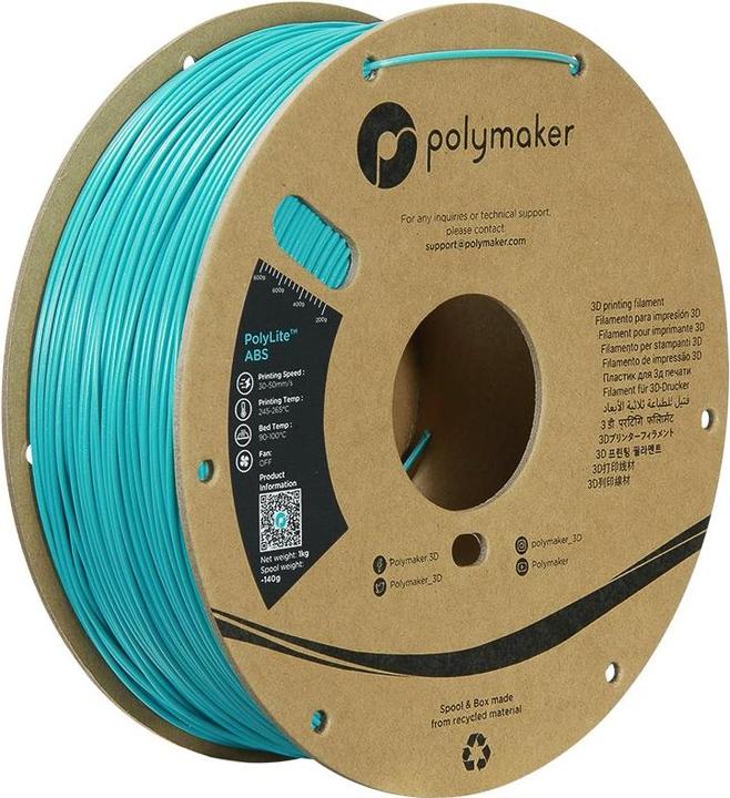 Produktbild Polymaker ABS GALAXY 1,75mm TEAL 1kg (ABS, 1.75 mm, 1000 g, Türkis)