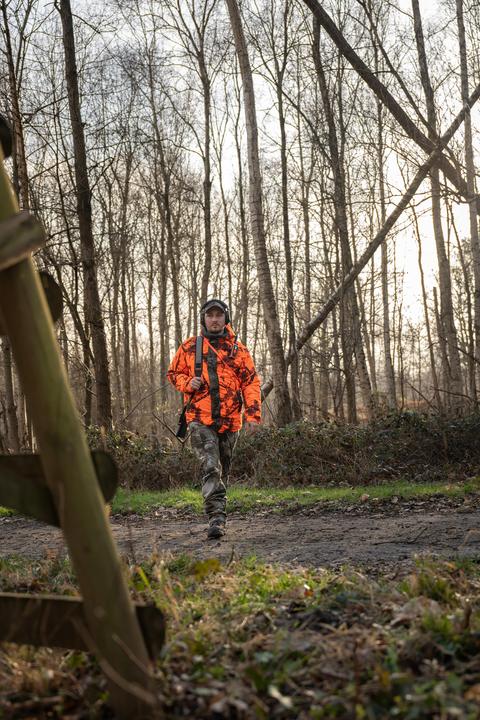 Produktbild Solognac Jagdjacke Regenjacke 100 warm geräuscharm Treemetic Orange