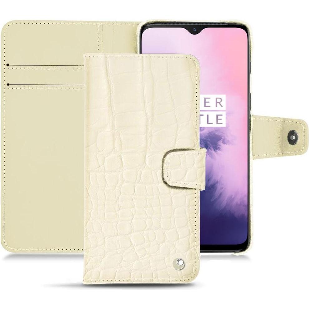 Noreve Lederschutzhülle Wallet (OnePlus 7), Smartphone Hülle, Weiss