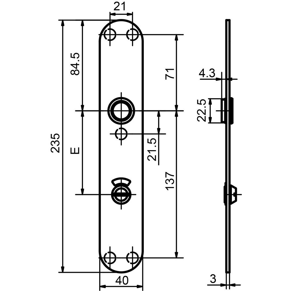 Thumbnail - Glutz, Türgriff + Fenstergriff, Piatto WC-Türschilder glide 52047.4 aussen (Türschild)