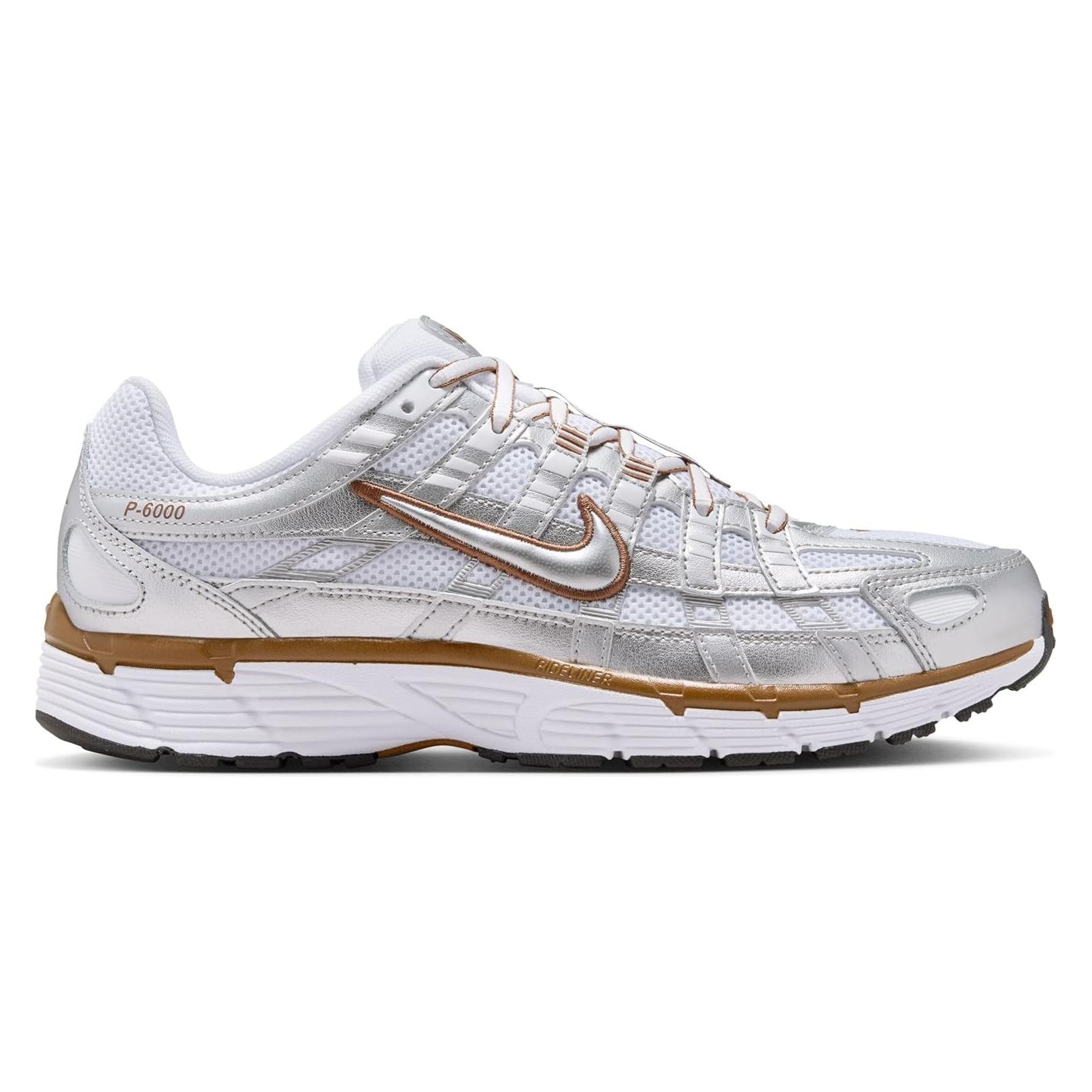 Nike, Vrouwen, Sneakers, Sneakers P-6000, Bruin, Zilver, Wit, (40)