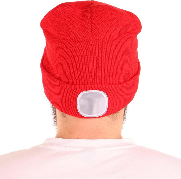 Actual product image Sixtol Cap with headlamp 180lm, rechargeable, USB, universal size, cotton/PE, red (180 lm)