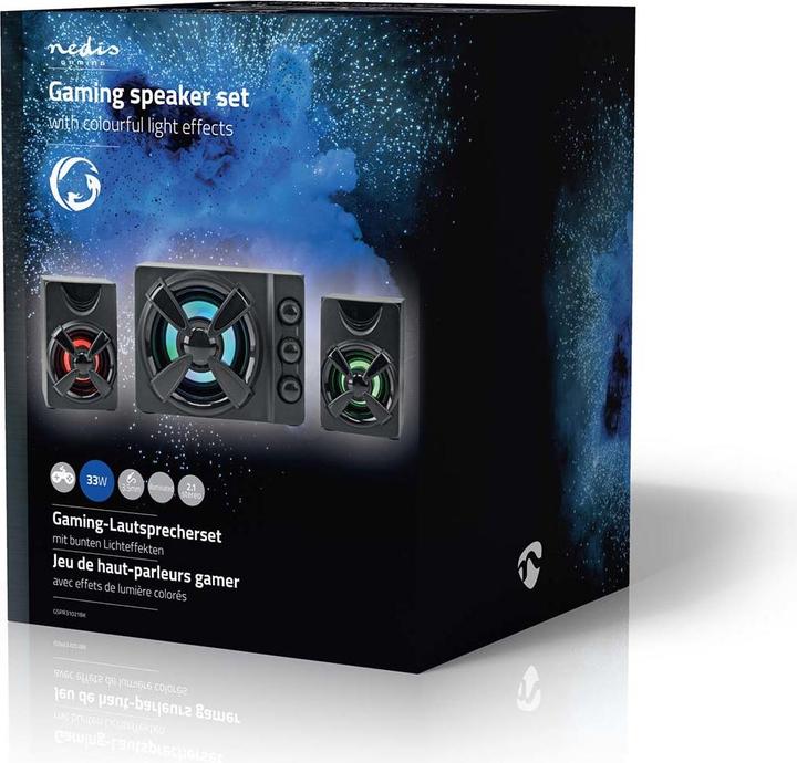 Actual product image Nedis Gaming Speaker | Speaker Channels: 2.1 | Power Supply via USB | 3.5 mm Plug | 33