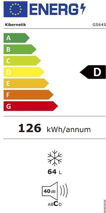 Energie-Label Kibernetik Gefrierschrank D947064 (Freistehend, 64 l)