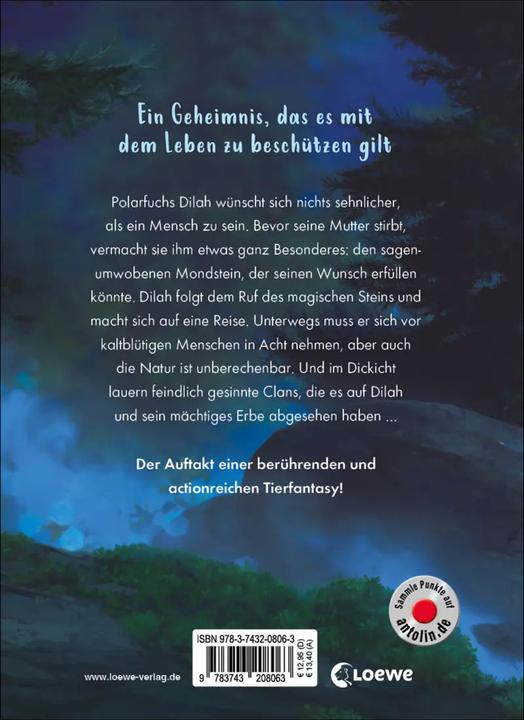 Actual product image White Fox (Band 1) - Der Ruf des Mondsteins (German, Viola Wang, Ulrike Köbele, Jiatong Chen, Loewe children's books, 2021)