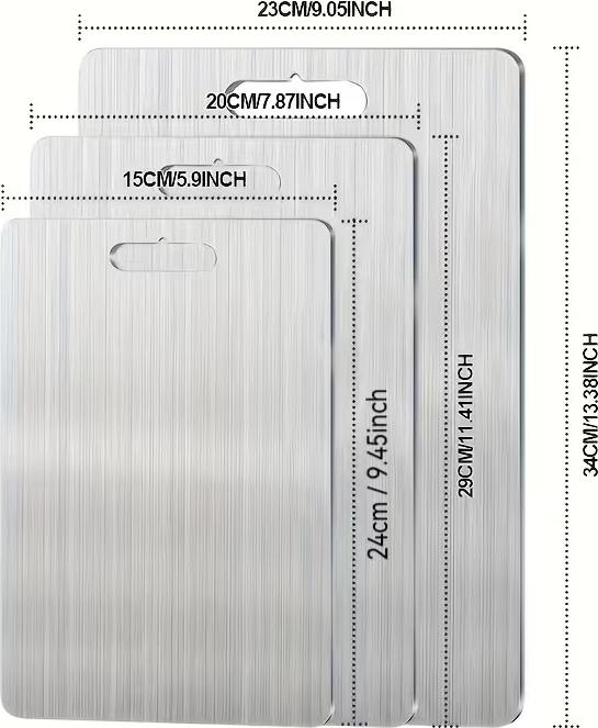 Image du produit Fischer² 3 Teiliges Edelstahlschneidebretter