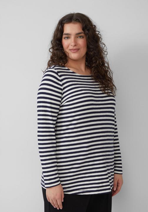 Actual product image S.Oliver T-Shirt Geringeltes Langarmshirt aus Flammgarn mit Crew Neck (46)