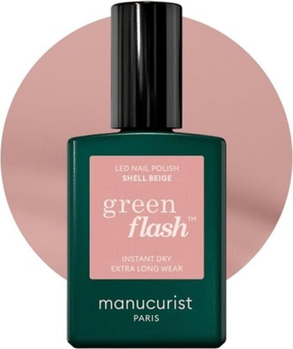 Produktbild Manucurist Green Flash Nagellack Shell Beige (Beige Rosa Shell, UV-Gel Lack)