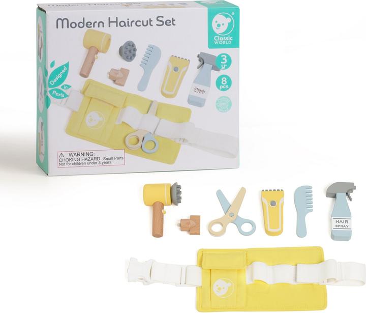 Classic World Holzspiel-Friseurset Modern, 8dlg.