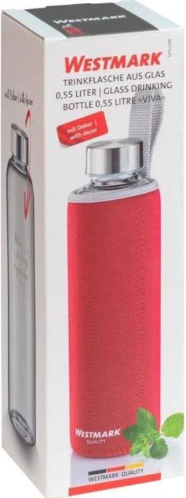 Image du produit Westmark Gourde "Viva" en verre 0,55 l, avec housse, rouge, sb (0.55 l)