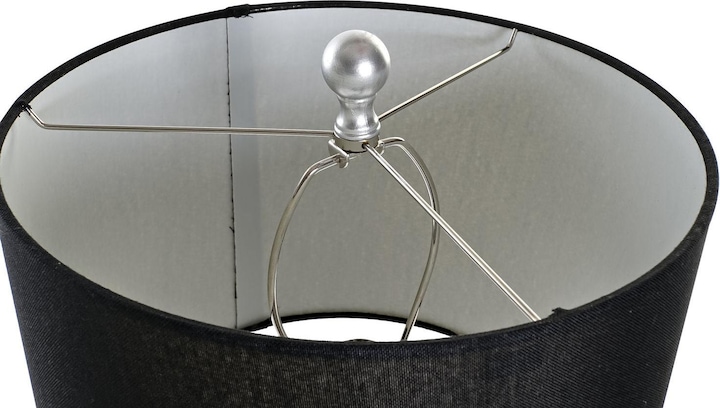 Actual product image DKD Home Decor Desk lamp Black Silver Polyester Acrylic Resin 220 V 60 W (33 x 33 x 74 cm)