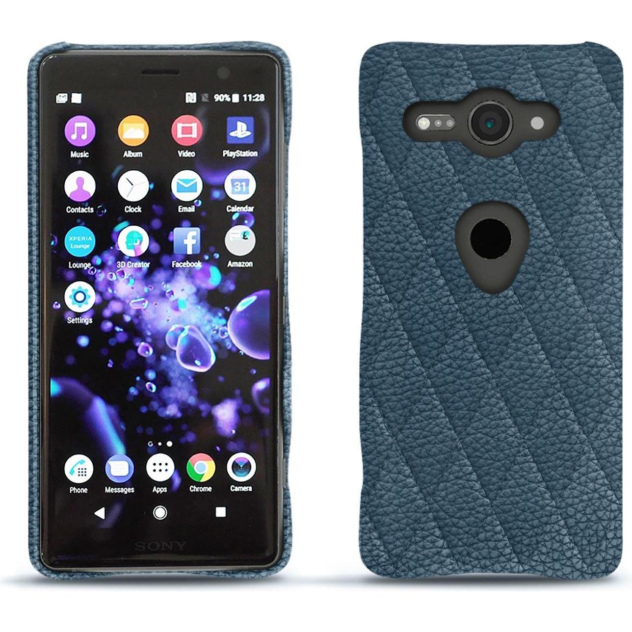 Noreve Lederschutzhülle (Sony Xperia XZ2 Compact), Smartphone Hülle, Blau