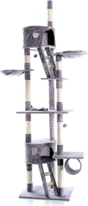 Produktbild Wiltec Kratzbaum 240–260cm Katzenkratzbaum deckenhoch Kletterbaum Katze (260 cm, Grau)