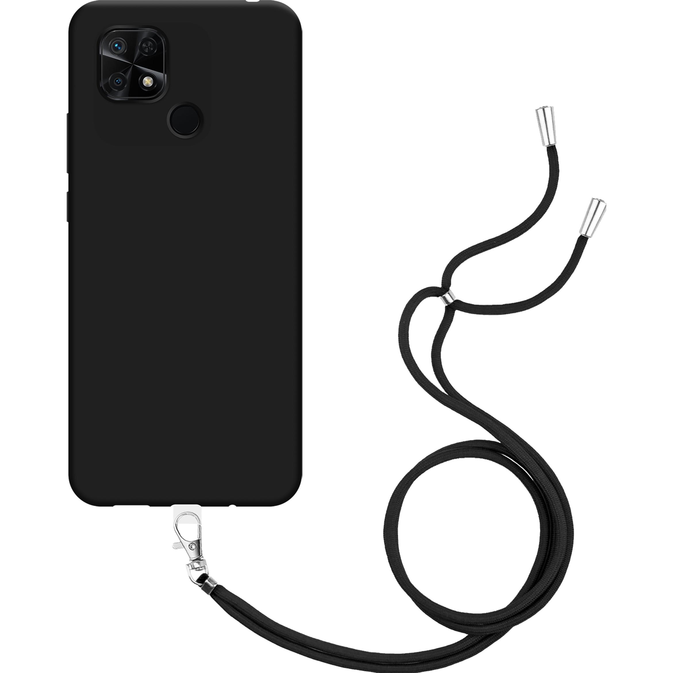 Thumbnail - Cazy Handykette Hülle Kompatibel mit Xiaomi Redmi 10c - Silikon Handyhülle mit Band Necklace Hülle -, Handykette, Schwar...