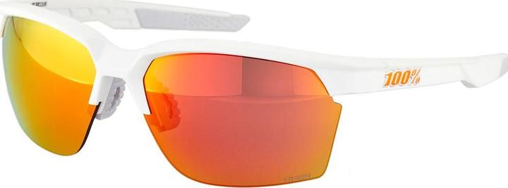 Actual product image 100% Sports Coupe (Mat white, Hyper Red Multilayer Mirror)