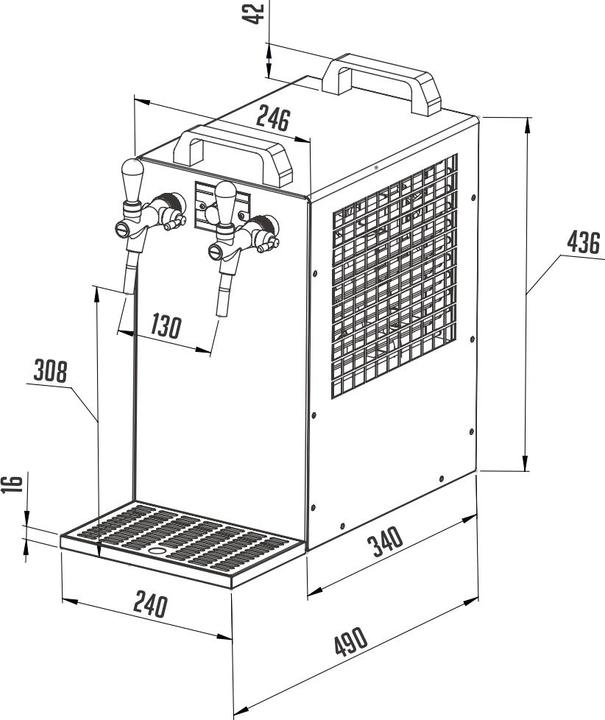 Image du produit Ich-zapfe Tireuse a biere Kontakt 70 machine a biere, pompe a biere 2-ligne, 90 litres/h, Green Line