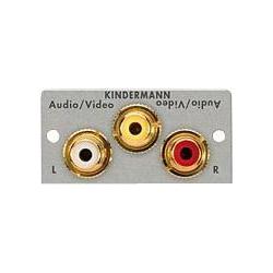 Thumbnail - Kindermann Konnect 50 alu - Video/ 7444000530 Audio L/R Blende 1/2 50x50 Kabelpeitsch (0.18 m), Video Kabel