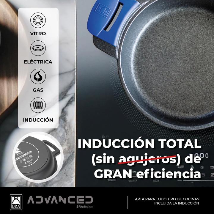 Actual product image BRA Advanced pan set for all heat sources including induction black (28 x 6.30 cm)