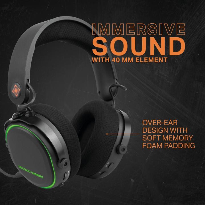 Actual product image Deltaco Wirel. Gaming headset DH420 (Cable)