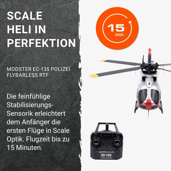 Produktbild Modster EC-135 Polizei Österreich Scale RC Hubschrauber Elektro RTF
