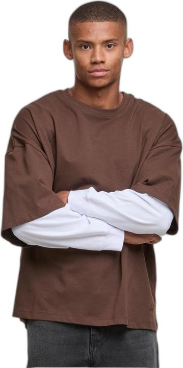 Produktbild DEF DOUBLE Longsleeves chocolatebrown/brightwhite L (L)