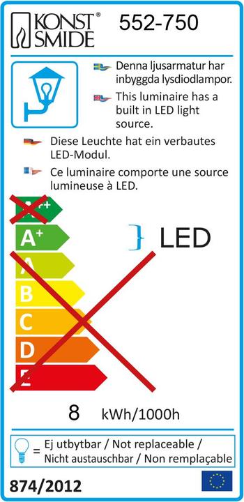 Energy Label Konstsmide vega (700 lm, IP44)