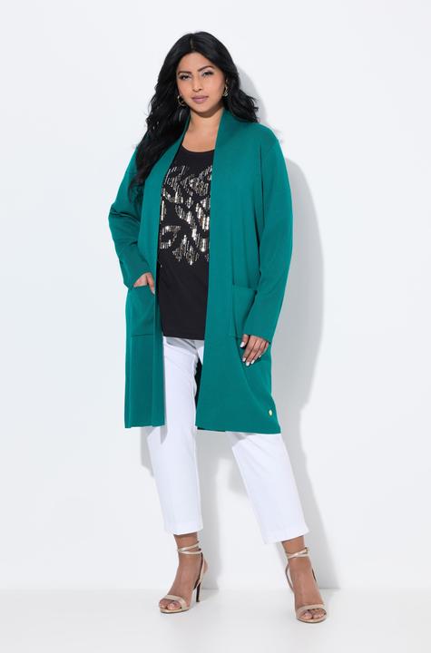 Produktbild Ulla Popken Strickjacke, lange, offene Form, weicher Feinstrick (50, 52)