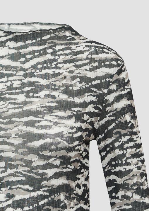 Produktbild S.Oliver T-Shirt Leicht transparentes Longsleeve mit All-over-Print (XXL)