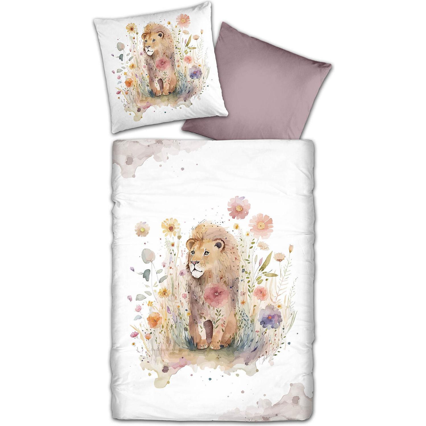 Traumschlaf, Bettwäsche, Löwe (Bettwäsche Set, 135x200 cm + 80x80 cm)