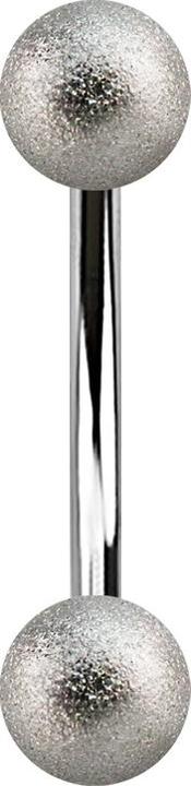 Image du produit Star Piercing Banane argentée mouchetée de deux boules (sans laiton, Acier chirurgical 316L)